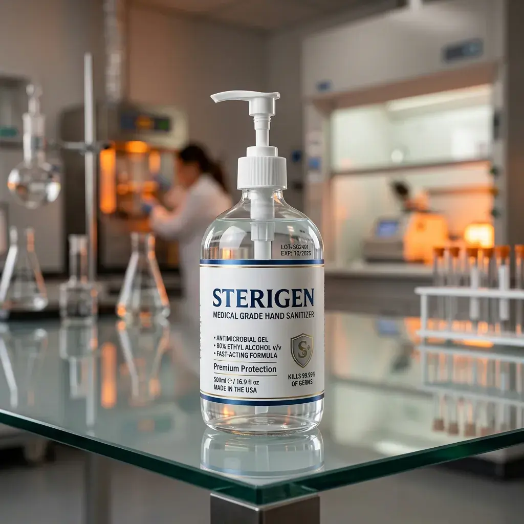 Sterigen clinical-grade hand sanitizer — GMP quality assurance